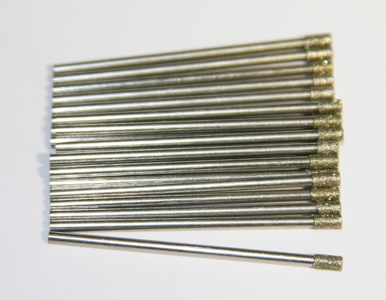 Small Diamond Drills, .75mm, 1mm, 1.25mm, 1.5mm, 2mm & 2.5mm Jade Carver