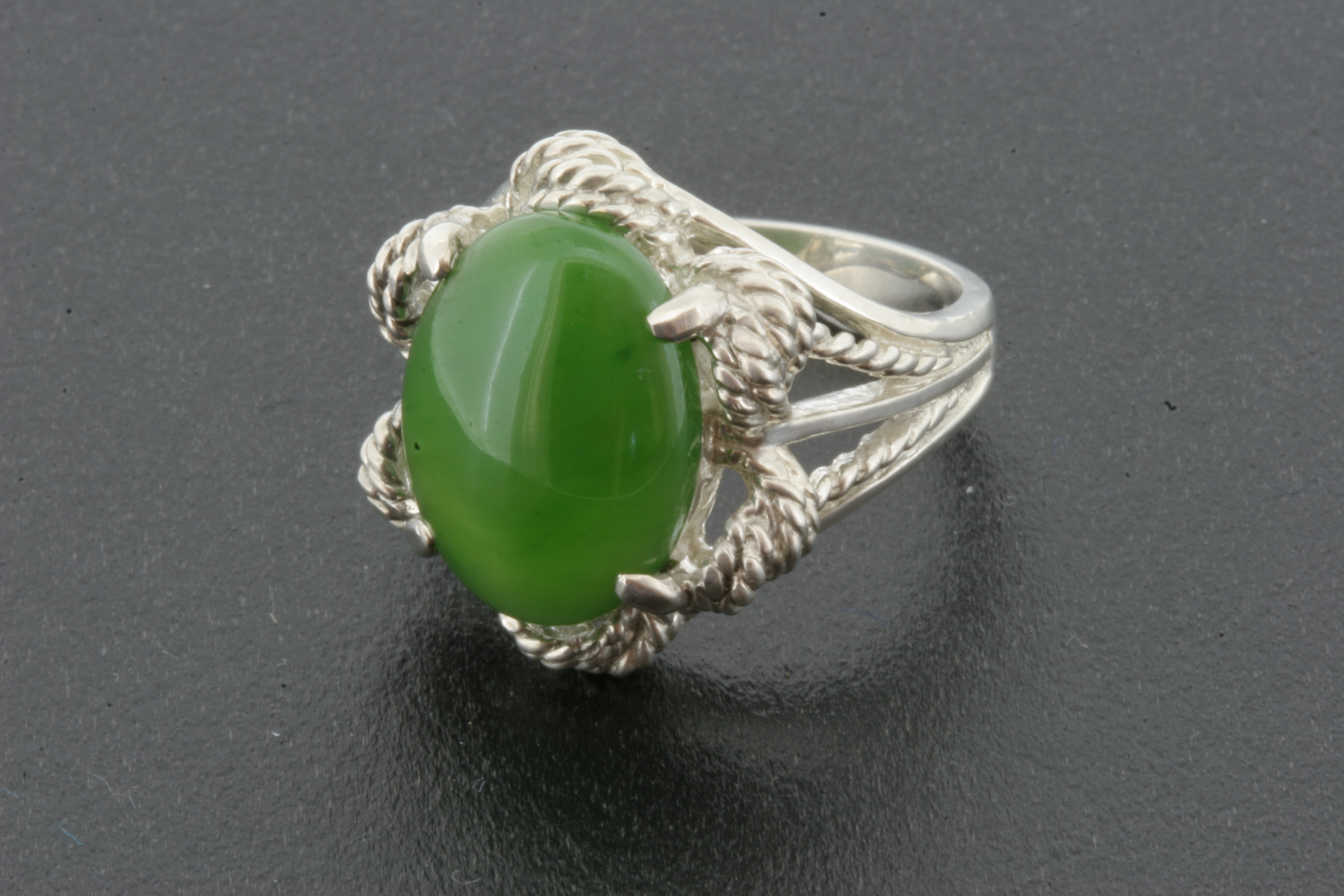 Jade Ring In Sterling Silver 177 Jade Carver